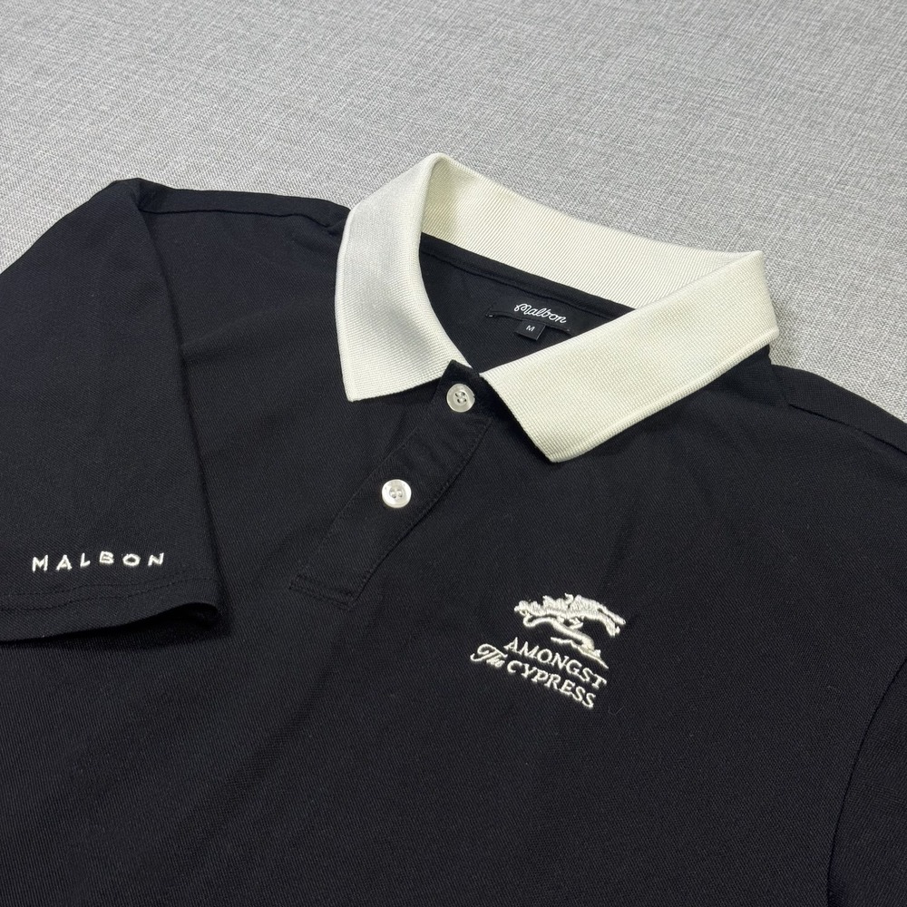 Malbon Amongst The Cypress Limited Carmel Capsule Golf Polo Shirt Mens M Black